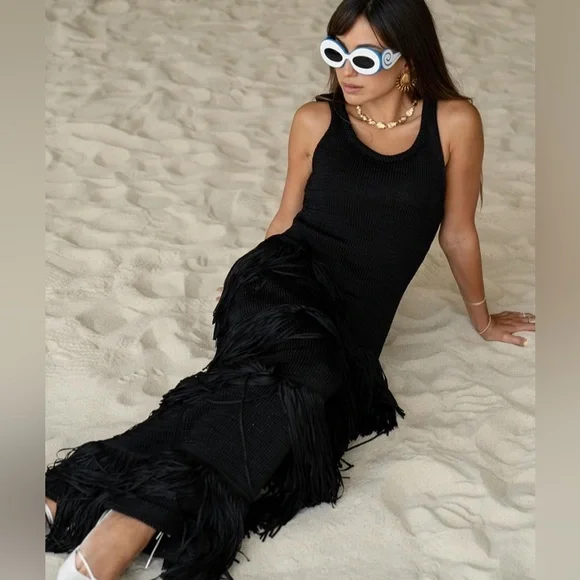 Mango x Simon Miller Black Fringe Knit Maxi Dress Size US 4 NWOT is available for purchase on au PAY Market - Imported Goods Online Store Co.Ltd. | au PAY Market - Mango x Simon Miller Black Fringe Knit Maxi Dress Size US 4 NWOT is available for purchase on au PAY Market - Imported Goods Online Store Co.Ltd. | au PAY Market -